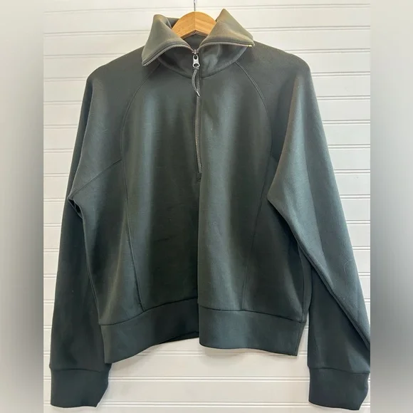 SPANX AirEssentials Half Zip Dark Palm Luxurious Soft Comfortable Size L - Picture 4 of 7